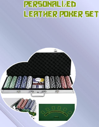 Leather poker set